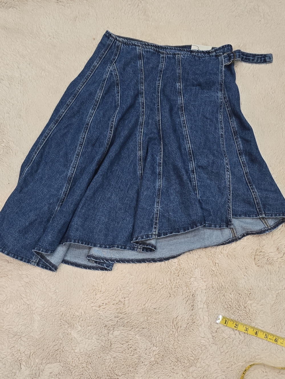 We The Free Dark Blue Denim Circle Skirt
